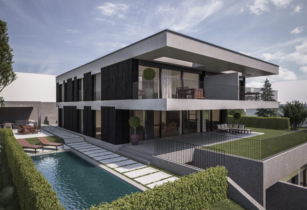 1_MFH Mettlen_Aussenvisualisierung Pool